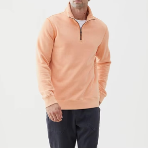 Sudadera Unisex de Algodón Grueso para Hombre, Personalizable, con Cuello Alto y Media Cremallera, Venta al Por Mayor del Fabricante - Product Image 3