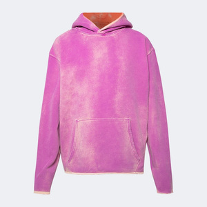 เสื้อฮู้ดดี้ผู้ชายสีพื้นแบบซันเฟด กระเป๋าเสื้อปรับแต่งโลโก้ได้ พิมพ์ลายดิจิทัล เป็นมิตรกับสิ่งแวดล้อม กันลม ใช้ได้ในฤดูหนาว ผลิตจากโพลีเอสเตอร์/คอตตอน - Product Image 2