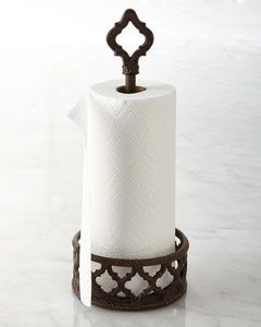 Modern Iron Windproof <b>Paper</b> <b>Towel</b> <b>Holder</b> Free Standing Decorative Stand with Ornate Design for Kitchen Countertop Nyxora Atelier - Product Image 1