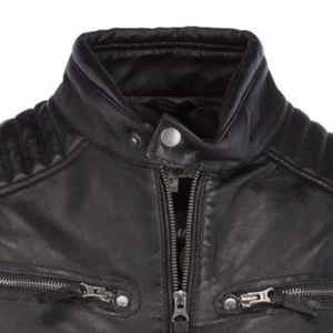 La Mejor Chaqueta de Cuero para Hombre, Estilo Motociclista, Corte Ajustado, Chaqueta de Cuero Personalizada con Cuello Alto, Chaqueta de Cuero PU para Hombre - Product Image 5