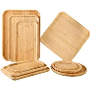 Bandeja de Servir de Bambú con Asas |   Bandeja para Servir Comida, Bandeja para Desayuno, Bandeja para Servir Comida para Uso Regular - Product Image 1