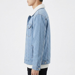 Chaqueta vaquera vintage para hombre con forro de sherpa, OEM personalizada, al por mayor, estilo streetwear, tipo camionero, fabricante. - Product Image 5