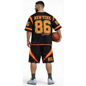 Conjunto de Camiseta y Pantalones Cortos de Fútbol Americano de Alta Calidad, Uniforme Deportivo Transpirable, Ropa de Equipo Personalizada para Entrenamientos y Partidos - Product Image 3