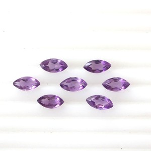 Piedras preciosas sueltas de amatista natural certificada, corte marquesa, 4x8 mm, calibradas, facetadas, para anillos, colgantes y pendientes. - Product Image 2