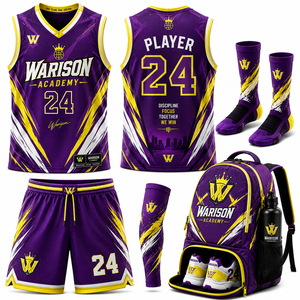 Breathable Basketball Uniform Kit 100% Polyester Sublimation Sportswear Basketball Uniform Set With Customized Name And Numbers - Product Image 6