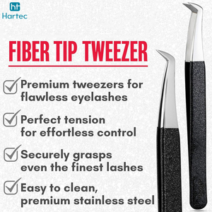 Custom Logo Eyelash Tweezers, High Precision Curved Tweezers For Eyelash Extension, Stainless Steel Glitter Lash Applicator Tool - Product Image 2