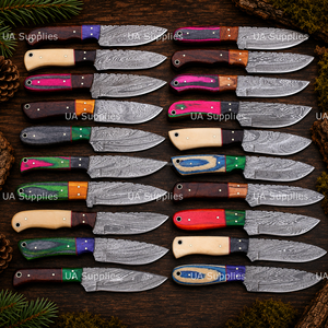 Couteau de chasse professionnel haut de gamme en acier Damas, manche en bois OEM, lame fixe à pointe clip, épaisseur 0,5 mm, qualité industrielle, 8 pouces - Product Image 5