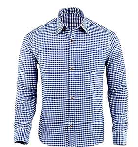<b>Men</b>’s <b>Blue</b> Bavarian Oktoberfest <b>Shirt</b> Premium Cultural Trachten Cotton S to 4XL - Product Image 1