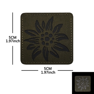 Edelweiss Flower Laser Cut Tactical Nonwoven Felt Eco-Friendly Reflective IR Custom Embroidery <b>Sew</b>-<b>On</b> Hook & Loop <b>Patches</b> - Product Image 5