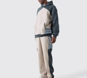 Ensemble de survêtement oversize color block pour homme – Sweat à capuche et pantalon de jogging coupe ample, tenue streetwear 2 pièces - Product Image 1