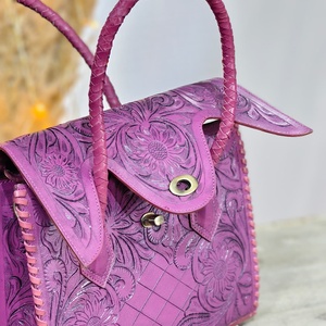 Bolso Tote de Cuero 100% Genuino, Estilo Bohemio, Diseño Artesanal, para Uso Diario, con Cierre de Cremallera, Dos Asas, Portátil - Product Image 6