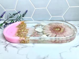 Plateau en résine effet marbre, plateau élégant en résine aspect pierre pour la décoration moderne du salon, plateau de service en gros, accessoire - Product Image 5
