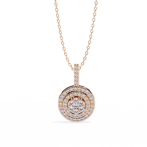 จี้เพชรทรงกลมเจียระไนแบบบริลเลียนท์  วัสดุเพชรเพาะเลี้ยง  ความใสระดับ VVS VS  เครื่องประดับคุณภาพสูงที่ยั่งยืน  สร้อยทองคำเปล่งประกาย - Product Image 3