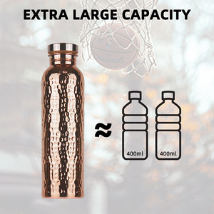 34oz -Ayurvedic <strong>Copper</strong> <strong>Water</strong> <strong>Bottle</strong> for Drinking Leak-Proof Lid BPA Eco Friendly with Premium Quality - Product Image 4