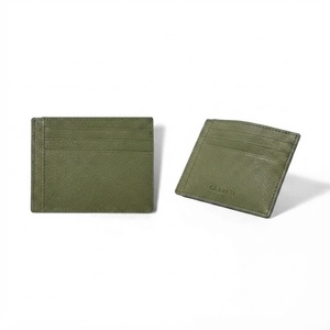 [Nuevo Producto] Estuche para Tarjetas Delgado de Cuero Saffiano de Primera Calidad Castello, Color Azul Marino, Verde, Gris, Negro, Hecho a Mano - Product Image 1