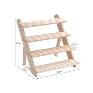 Support à cupcakes rectangulaire réglable en bois naturel rustique, présentoir à gâteaux fait main pour muffins, pâtisseries, desserts, célébrations - Product Image 2