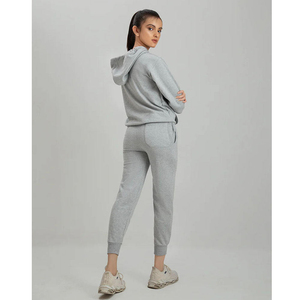 Prix de gros – Ensemble de survêtement d'hiver deux pièces à capuche pour femme grande taille, respirant, léger, en tissu polyester de haute qualité - Product Image 3