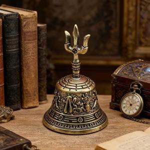 Campana de Metal Clásica de Latón, Campana Tradicional para Templo, para Puerta de Sala de Oración y Decoración Exterior, Campana Colgante de Metal de Estilo Rústico - Product Image 1