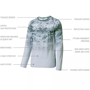 เสื้อตกปลาแขนยาวสำหรับผู้ชาย คุณภาพสูง เนื้อผ้านุ่มสบาย ใส่ได้ทุกโอกาส เหมาะสำหรับกิจกรรมกลางแจ้ง เสื้อผ้าตกปลาสำหรับมืออาชีพ - Product Image 6