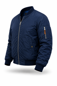High Quality Wholesale Winter <b>Men's</b> High Street Style Stand Collar Quick Dry Nonwoven 100% Cotton Nylon <b>Suede</b> Zipper Solid - Product Image 3