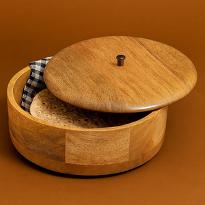 Wood Chapati <b>Storage</b> Box for Warm Rotis and Hygienic Food Keeping Wooden Chapati Box - Product Image 5