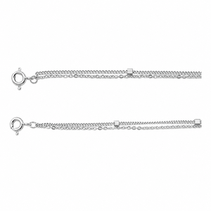 Bracelet chaîne superposée en argent sterling 925 pour femme, finition polie, motif géométrique, design minimaliste, pour usage quotidien, fête, anniversaire - Product Image 2