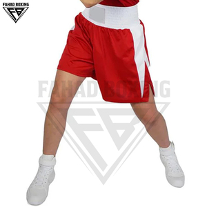 Wholesale Red & White Boxing Singlet & Shorts Set with <b>Stretch</b> Breathable Lightweight 100% Polyester for Competition - Product Image 6