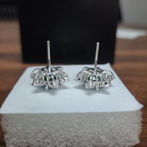 ต่างหูเพชรโมอิสซาไนต์ทรงหกเหลี่ยมสีน้ำเงินเขียว ดีไซน์เรียบหรู แฟชั่นทันสมัยสำหรับผู้หญิง ราคาประหยัด - Product Image 2