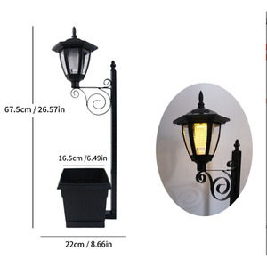 Lámpara Solar de Jardín con Jardinera, Farol Solar de Jardín con Soporte para Macetas - Product Image 3