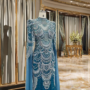 ชุดราตรีหรูหราประดับลูกปัดและเลื่อมปักลายสำหรับผู้หญิง ขายส่ง - Product Image 2