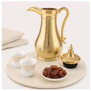 Luxury Gold Plated <b>Arabic</b> Coffee Dallah Traditional Hammered Design Vacuum Flask Pot for Ramadan & Majlis In Cheapest Price - Product Image 6