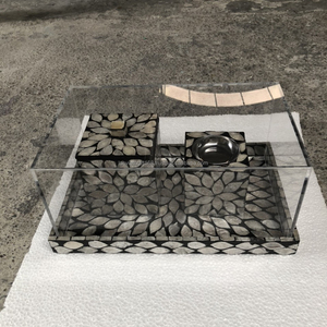 Plateaux de luxe en nacre fabriqués à la main pour servir du chocolat avec couvercle en acrylique Plateau à chocolat Ramadan de l'usine du Vietnam - Product Image 6