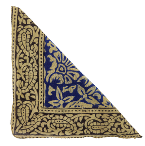 Bandana bleu indigo en coton imprimé à la main, style bohème, foulard floral, bandana fait main, cadeau pour femme - Product Image 3