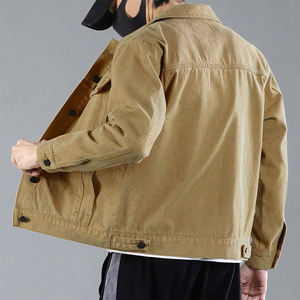 Japanese Style Washed Men's <b>Denim</b> <b>Jackets</b> <b>Customize</b> Logo Winter Outerwear Streetwear Vintage Turn Down Collar <b>Denim</b> <b>Jacket</b> - Product Image 2