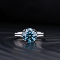 Bague solitaire en diamant de laboratoire taille brillant rond de 2,5 carats, double griffe, pierre mystique, certifiée IGI, élégante pour mariée