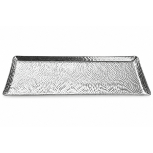 Bandeja de servir ovalada de acero inoxidable pulido a espejo, plato decorativo con borde festoneado y asas para uso en el hogar, hoteles y bodas. - Product Image 6