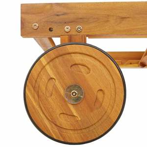 Chaise longue rouge en bois d'acacia massif, 2 pièces, 200 x 67 x 84 cm - Product Image 4