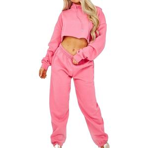 Conjunto de Sudadera Corta con Capucha para Mujer, Dos Piezas, Tejido Grueso, Ecológico, Casual, Tallas Grandes, Ajuste Holgado, Ropa Deportiva, Ropa de Estar por Casa, Ropa Urbana - Product Image 6