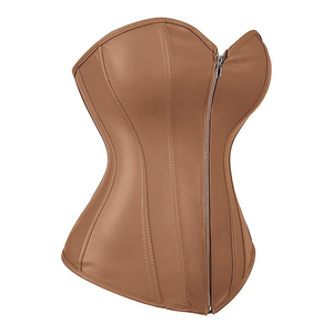 Corsé de cuero genuino de moda, corsé sexy con cordones para mujer, corsé moldeador de cuerpo para mujer, faja moldeadora. - Product Image 2