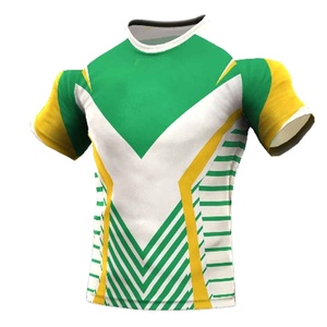 เสื้อรักบี้รุ่นใหม่ล่าสุด สกรีนโลโก้ด้านหน้าได้ ผลิตจากโพลีเอสเตอร์ 100% ระบายอากาศได้ดี แห้งเร็ว แขนสั้น ใส่ได้ทั้งชายและหญิง สำหรับฤดูใบไม้ร่วง รับผลิตแบบ OEM - Product Image 4