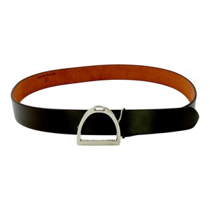 Ceinture en cuir véritable avec boucle d'étrier de cheval argentée au design classique, longueur personnalisable, ceinture en cuir écologique à vendre, logo personnalisé - Product Image 2