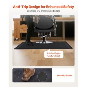 Tapis de salon rectangulaire 3 x 5 pieds, 1/2 pouce d'épaisseur, PVC + NBR, anti-fatigue, anti-dérapant, bords biseautés, fond antidérapant, tapis découpé - Product Image 6