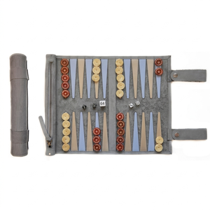 Jeu de backgammon portable en cuir, pliable et léger, pour pique-nique, camping, pub - Product Image 3