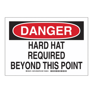 Panneau de signalisation de sécurité « Danger : Casque de sécurité requis » 7x10 pouces, utilisation en intérieur/extérieur sur chantier - Product Image 3