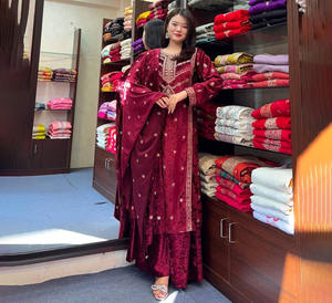 Eid Ramzan Special Salwar Kameez Readymade, Kurta droite pakistanaise personnalisable avec pantalon, tenue traditionnelle indienne pour femmes - Product Image 1