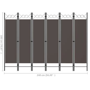 Anthracite 6-<b>Panel</b> <b>Room</b> <b>Divider</b> 94.5"x70.9" Elegant Screens & <b>Room</b> <b>Dividers</b> - Product Image 6