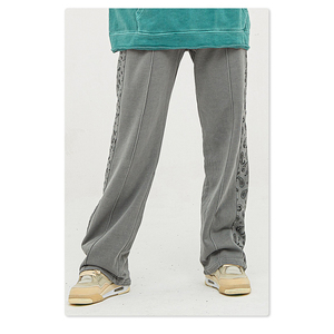 Pantalon de survêtement droit pour homme, style hip-hop, streetwear, avec logo personnalisé, décontracté, en tissu non tissé, taille mi-haute - Product Image 1