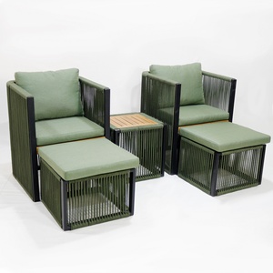 Modern Outdoor Furniture Patio Conversation Set Cool <b>Bar</b> <b>Table</b> Wicker Ottomans Bistro Sets for Porch Backyard Balcony Poolside - Product Image 2