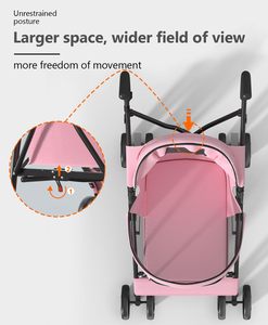 TH-PPS-479 Foldable <b>Four</b> <b>Wheel</b> Pet Stroller with Spacious Design Waterproof Fabric and Smooth Rolling <b>Wheels</b> - Product Image 2