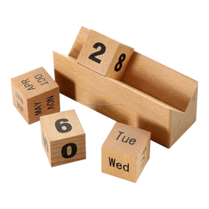 Calendrier de l'Avent en blocs de bois faits à la main – Meilleur prix, qualité supérieure, calendriers de bureau en bois pour la décoration de la maison et du bureau - Product Image 3